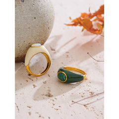 Anel Malaquita e Concha natural - TUDOPARATI