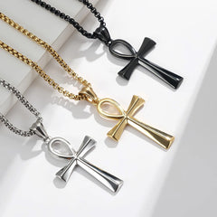 Cruz Ankh - Pingente com Colar - TUDOPARATI